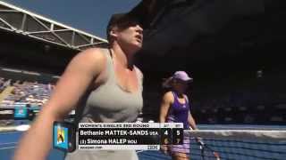 Bethanie MattekSands v Simona Halep highlights 3R  Australian Open 2015 [upl. by Doti]