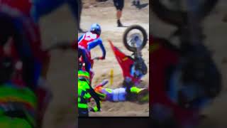 Jett Lawrence bad crash‼️ hangtown 2024 motocross [upl. by Hannavahs]