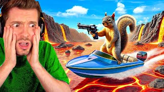 O ESQUILO fugindo de uma ONDA no Squirrel with a gun [upl. by Eynahpets]