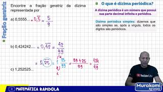 DÍZIMA PERIÓDICA SIMPLES  FRAÇÃO GERATRIZ [upl. by Ahsyen368]