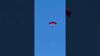 Paramotor flying over Towyn north Wales shorts [upl. by Araiet]