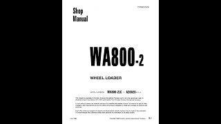 Komatsu WA8002 WA8002LC A20020 amp Up  CEBM002400 Service manual [upl. by Anujra401]