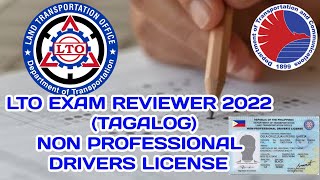 LTO EXAM REVIEWER 2022NON PROFESSIONAL DRIVERS LICENSE TAGALOG [upl. by Spielman216]