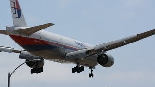 Malaysia Airlines Boeing 777200ER 9MMRO Landing at LAX [upl. by Zantos471]