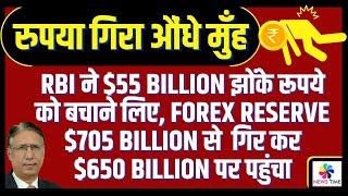 RBI ने 55 Billion झोंके रूपये को बचाने लिए Forex 705 Billion से गिर कर 650 Billion पर पहुंचा [upl. by Richey]