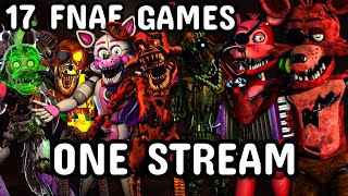 I beat ALL 17 FNAF GAMES in ONE STREAM with new releases [upl. by Jake]