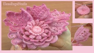 How to Crochet 3D Flower in Freeform Technique [upl. by Noizneb407]