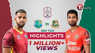 Highlights  Bangladesh vs West Indies  3rd T20  T Sports [upl. by Baiel50]