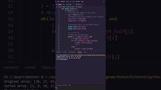 Python in 60 seconds Create a Merge Sort Algorithm in Python [upl. by Haukom]