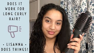 FOXYBAE BLOWOUT DRYER BRUSH REVIEW FOR LONG CURLY HAIR AT HOME [upl. by Acimahs323]