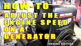 HOWTO Adjust The Engine Speed On A Generator With Tecumseh Engine amp Throttle Linkage Configuration [upl. by Nika]