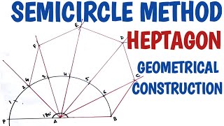 How to Draw a heptagon using semicircle method [upl. by Kubetz414]