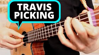 Ukulele Travis Picking Tutorial  Its easier than you think [upl. by Nelg]