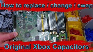 How to replace  Change  Swap your original Xbox capacitors OG Xbox motherboard ReCap tutorial [upl. by Sancha]