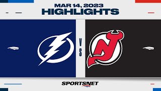 NHL Highlights  Lightning vs Devils  March 14 2023 [upl. by Ellevehs]