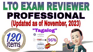 LTO EXAM REVIEWER FOR PROFESSIONAL DRIVERS LICENSE 2023 120 ITEMS TAGALOG [upl. by Ludeman]