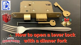 433 How to pick open a curtained lever mortice lock with a dinner fork  Merry Christmas everyone🎄 [upl. by Dagney]