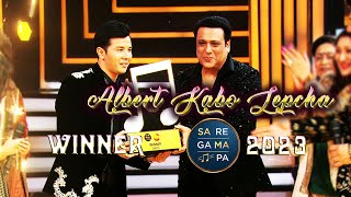 Wonderful Moment Albert Kabo Lepcha Became Winner Of Saregamapa 2023  zee tv apac saregamapa 2023 [upl. by Silletram]