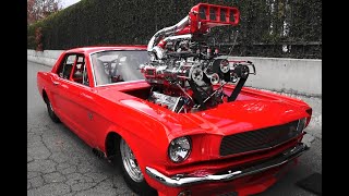 Blown Mafia Pro Street Triple Blown 65 Mustang Pomona 24 [upl. by Noreik]