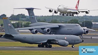 EPIC Morning Spotting  C5  KC135  B747  Dash8  Prestwick Airport 2018 [upl. by Vez]