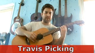 Guitar Tutorial Travis Picking  Ragtime Picking  Fingerstyle Lesson [upl. by Elamor764]