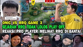 ONIC VS RRQ GAME 2 REAKSI PRO PLAYER MELIHAT RRQ DIBANTAI ONIC ESPORT [upl. by Menken177]