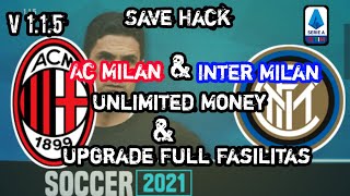 SOCCER MANAGER 21 V 115 Save hack Unlimited money amp Upgrade Full Fasilitas [upl. by Akirahc]