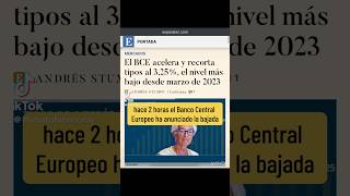 Atención a las hipotecas el BCE baja tipos y el euríbor baja a mínimos anuales😮🧐 [upl. by Annola37]