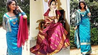 How to drape a Kodava  Coorgi saree  ಕೊಡವ ಶೈಲಿಯ ಸೀರೆ ಉಡಿಸುವುದು ಹೇಗೆ Coorg style saree draping [upl. by Wolgast]