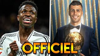 Vinicius ne sera pas Ballon dOr  Le Real Madrid boycott la cérémonie  Rodri Ballon dOr 2024 [upl. by Carola552]