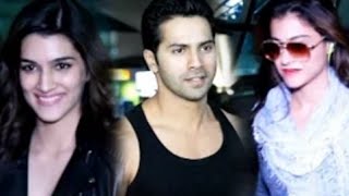 Dilwale Stars Spotted  Varun and Kriti REVEALS SRKS Birthday Plans  Kajol  SpotboyE [upl. by Udella314]