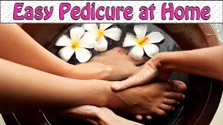 How to do Pedicure at Home in Telugu  Easy Pedicure with Natural Products Foot Care for Cracks [upl. by Martelli933]