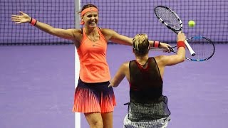 MattekSands amp Safarova vs Garcia amp Mladenovic Doubles Highlights  2016 WTA Finals Semifinals [upl. by Ethban]