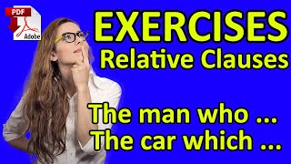 relative clauses  whowhich exercises  improve your grammar  easy English lesson [upl. by Anneliese]