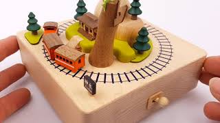 Railroad Train Moving Wooden Musical Box [upl. by Mercier]