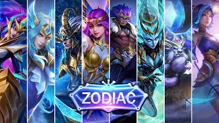 All Zodiac Skins Mobile Legends  Release Date Entrance Animation and Special Emote [upl. by Ahsetan444]