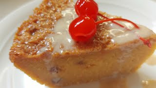 Traditional Jamaican Cornmeal Pudding recipe With Coconut Rum sauce [upl. by Ketty]