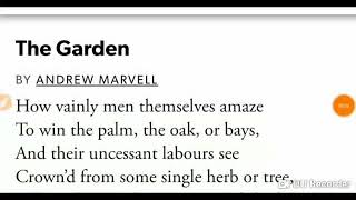 Thought in a Garden by Andrew Marvell [upl. by Yelmene]