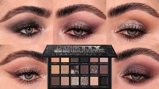 5 LOOKS WITH THE HUDA BEAUTY PRETTY GRUNGE PALETTE  5 LOOKS 1 PALETTE [upl. by Aennil]