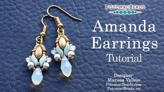 Amanda Earrings DIY Jewelry Making Tutorial by PotomacBeads [upl. by Yvel]