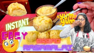 Instant Stuffed Bread Rasmalai Recipe in Tamil  Tasty Instant Rasmalai  How to make Easy Rasmalai [upl. by Guod]