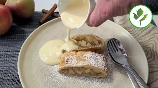 Apfelstrudel mit Blätterteig  Ein einfaches Rezept zum Nachbacken [upl. by Lhary]