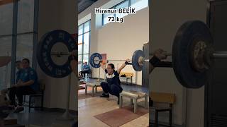 Hiranur BELİK Bloklardan Koparma 72 kg weightlifting spor halterophilie motivation snatch [upl. by Nilrak433]