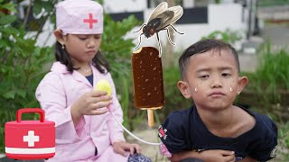 ADUH SAKIT PERUT 🤢 Es krim Ku Ada Lalat  Main dokter dokteran  Ali vlog [upl. by Kirshbaum]