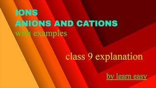 Ions cations and anions  easy way to learn [upl. by Nolos]