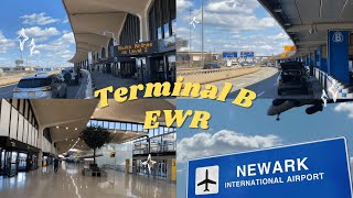 Newark Liberty Intl Airport EWR Terminal B Departures Airlines Domestic amp Intl Arrivals 4K [upl. by Garett676]