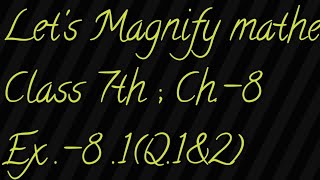 Ex 81 Q1amp2 lets Magnify mathematics class 7th Ch 8 Comparing Quantities by rsk maths monitor [upl. by Snider]