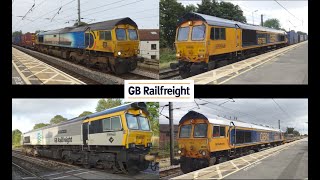 GBRf Class 66 Locomotive Workings Through Northallerton No4 [upl. by Guyer]