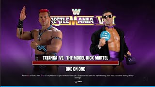 Tatanka vs The Model Rick Martel WrestleMania 8 WWE 2K24 [upl. by Helfand]