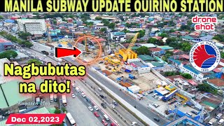 METRO MANILA SUBWAY UPDATE QUIRINO STATIONDec 022023build3xbuild better more [upl. by Ramos]